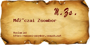 Máczai Zsombor névjegykártya